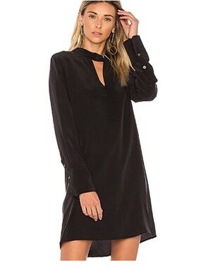 equipment danette silk dress Equipment Long Sleeve Danette DRESS True Black Multi 4